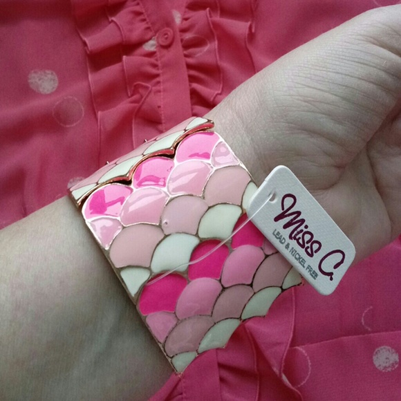 JM COLLECTION Blouse Size 16 & NWT Enamel Bracelet - Picture 3 of 7